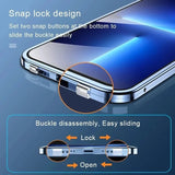 360 Full Protection Metal Magnetic Snap Lock Case For iPhone