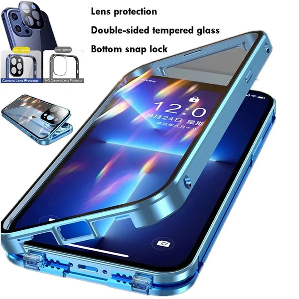 360 Full Protection Metal Magnetic Snap Lock Case For iPhone – poomelo