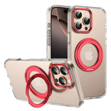 360° Metal Ring Stand clear Magnetic Case for IPhone