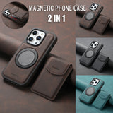 360° Rotation Magnetic Ring Holder Leather Case for iPhone