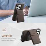 360° Rotation Magnetic Ring Holder Leather Case for iPhone