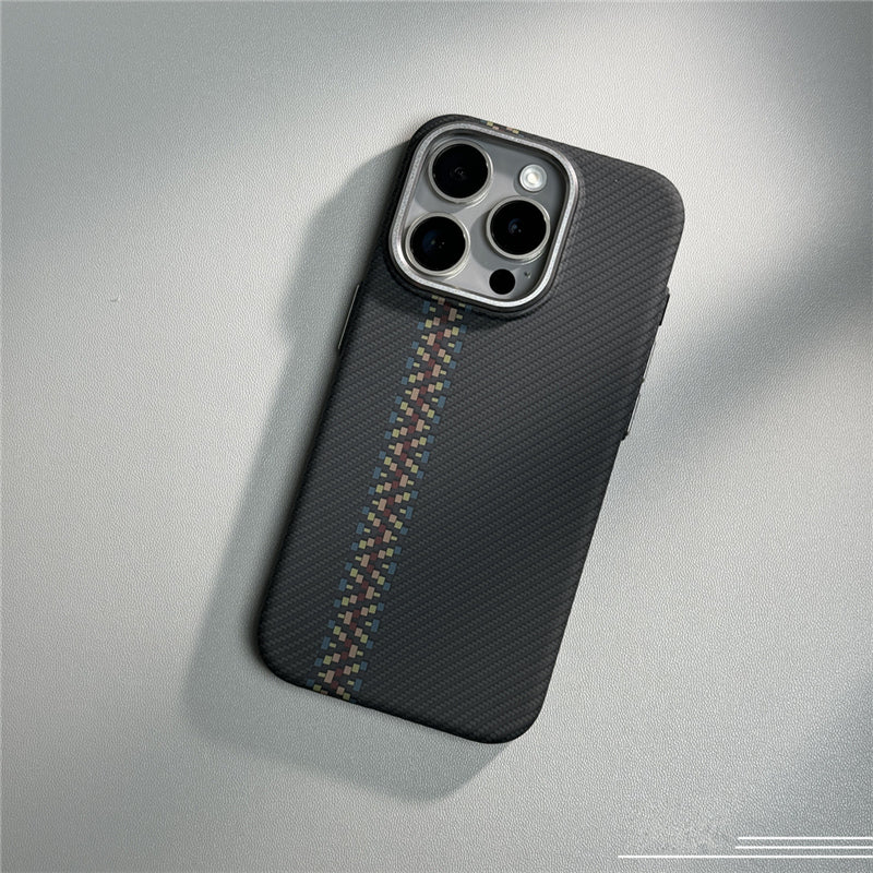 Hit Color Carbon Fiber Texture Magetic Case For iPhone