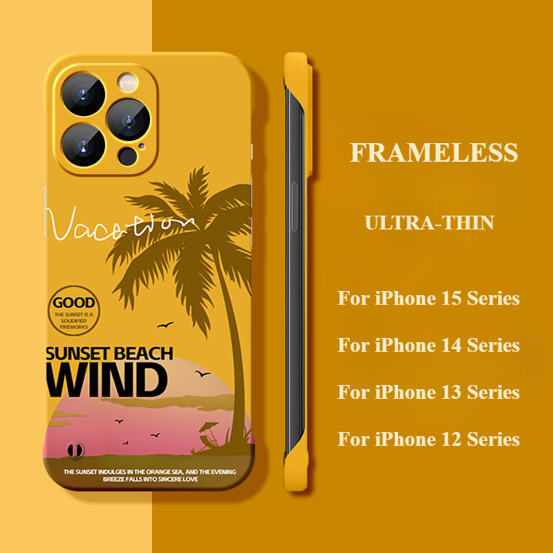 Ultra-thin Coconut Tree Drop-proof Frameless Case For iPhone