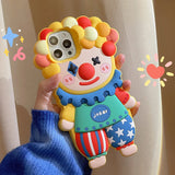 3D Cute Joker Clown Silicone Case For iPhone