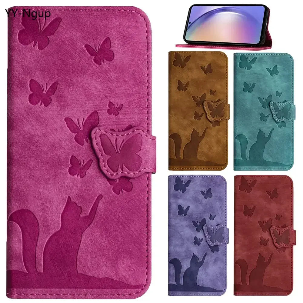 3D Cat Wallet Leather Flip Case for iPhone