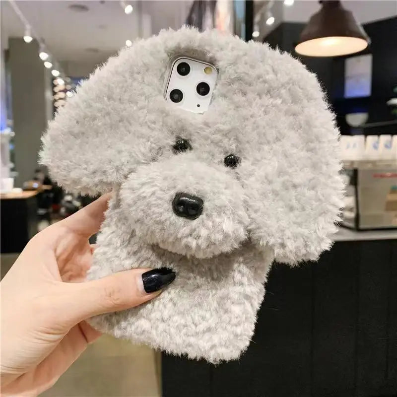3D Teddy Dog Fluffy Case For iPhone – poomelo 3D Teddy Dog Fluffy Case For iPhone – poomelo