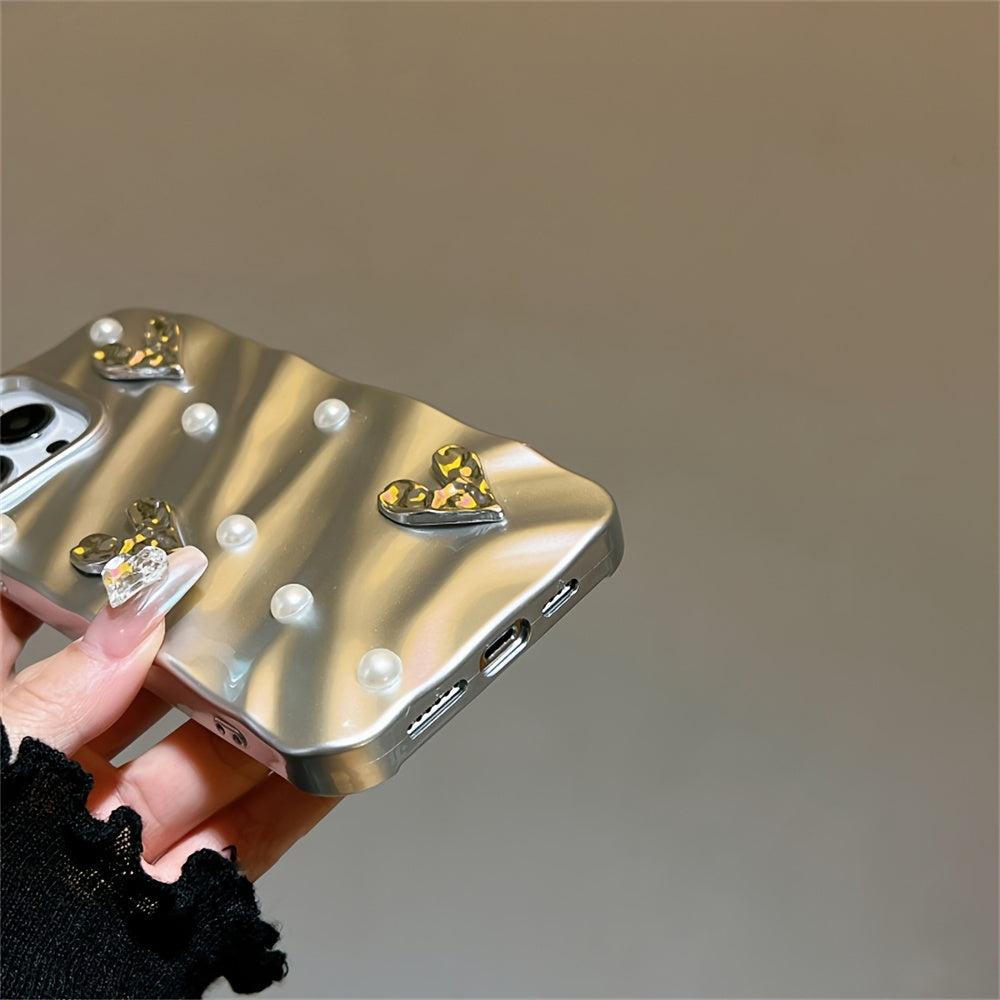 Luxury 3D Electroplated Love Heart Case For iPhone