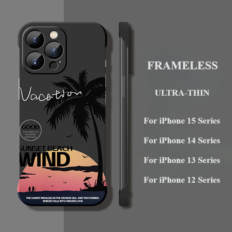 Ultra-thin Coconut Tree Drop-proof Frameless Case For iPhone