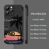 Ultra-thin Coconut Tree Drop-proof Frameless Case For iPhone