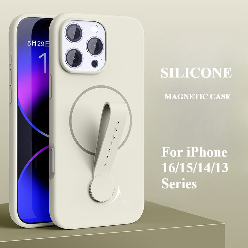 Liquid Silicone Magnetic Ring Case For iPhone