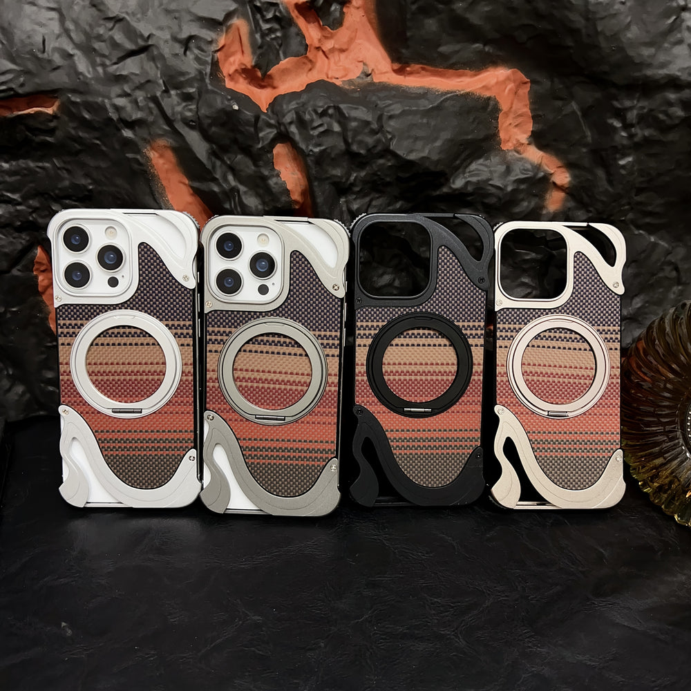 Kevlar Carbon Fiber Borderless Magnetic Case For iPhone