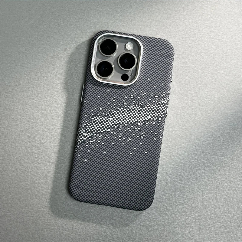 Abstract Starry Pixels Relief Magnetic Case For iPhone