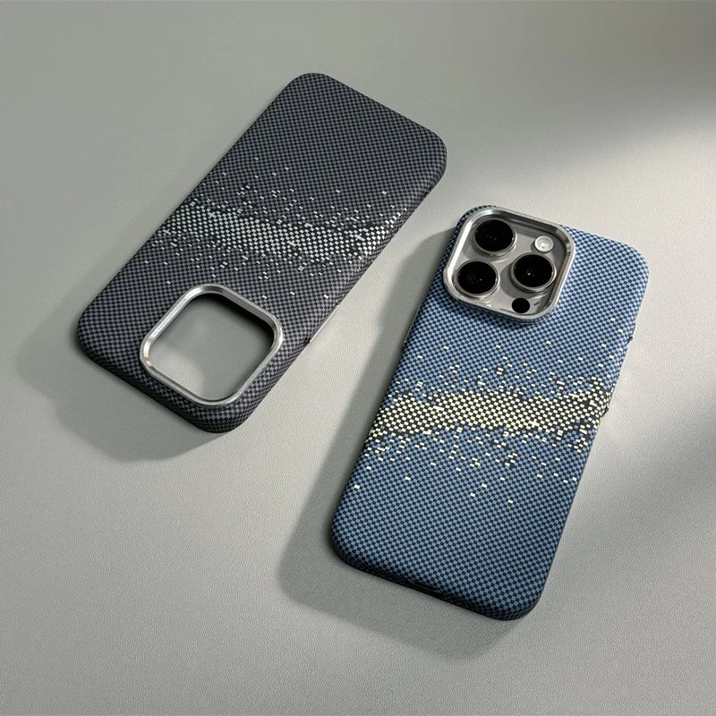 Abstract Starry Pixels Relief Magnetic Case For iPhone