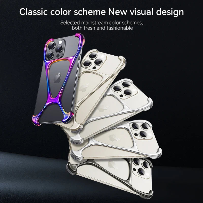 Alloy Bare Metal Feel Frameless Heat Dissipation Case For iPhone