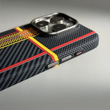 Alloy Lens Hit Color Carbon Fibre Magnetic Case for iPhone