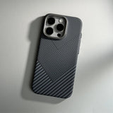 Alloy Lens Hit Color Carbon Fibre Magnetic Case for iPhone