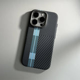 Alloy Lens Hit Color Carbon Fibre Magnetic Case for iPhone