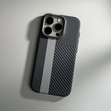 Alloy Lens Hit Color Carbon Fibre Magnetic Case for iPhone