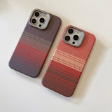 Relief Texture Alloy Lens Kickstand Holder Magnetic Case for iPhone