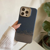 Relief Texture Alloy Lens Kickstand Holder Magnetic Case for iPhone