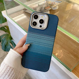 Relief Texture Alloy Lens Kickstand Holder Magnetic Case for iPhone