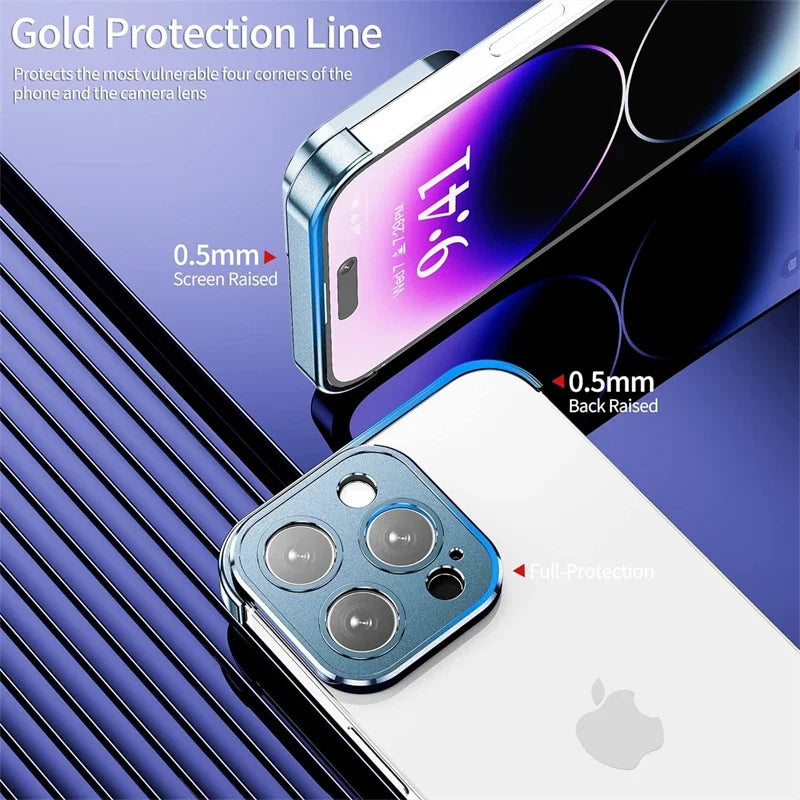 Aluminum Metal Frameless Bumper Camera Lens Protector Case for IPhone