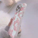 Cartoon Laser Pink Dragon Relif 3D Cute Shockproof Case For iPhone