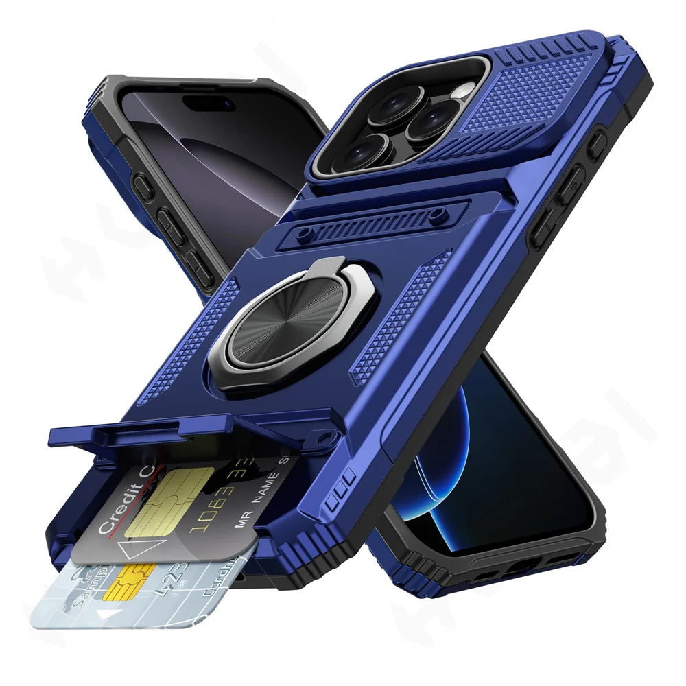 Anti-fall Shockproof Armor Ring Stand Case For iPhone