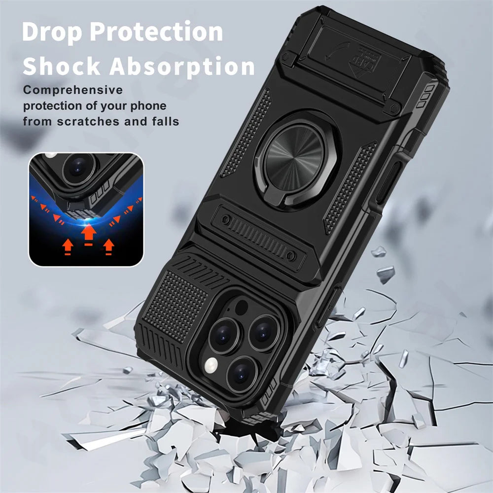 Anti-fall Shockproof Armor Ring Stand Case For iPhone