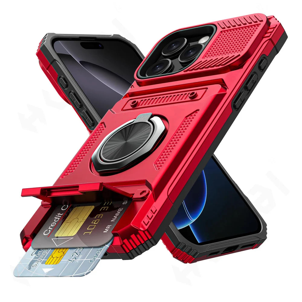 Anti-fall Shockproof Armor Ring Stand Case For iPhone