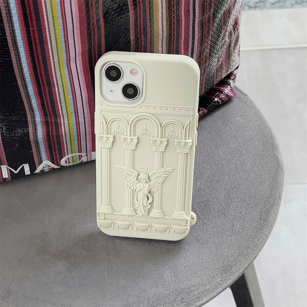 Classical Art Angel Statue 3D Case For iPhone