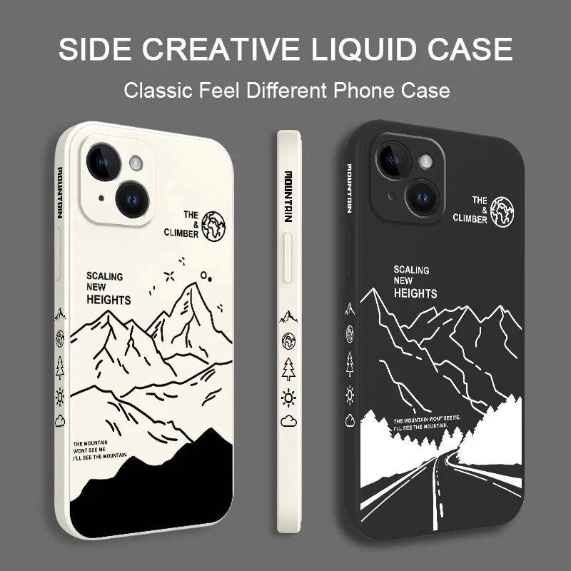 Silicone Climb Mountains Case For iPhone