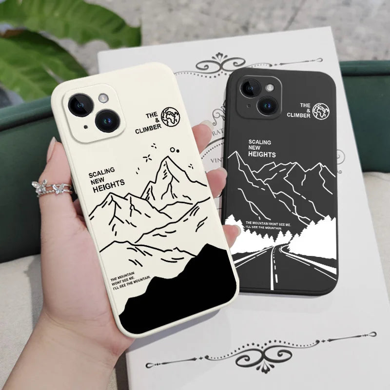 Silicone Climb Mountains Case For iPhone