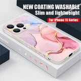 Silicone Colorful Marble Case For iPhone