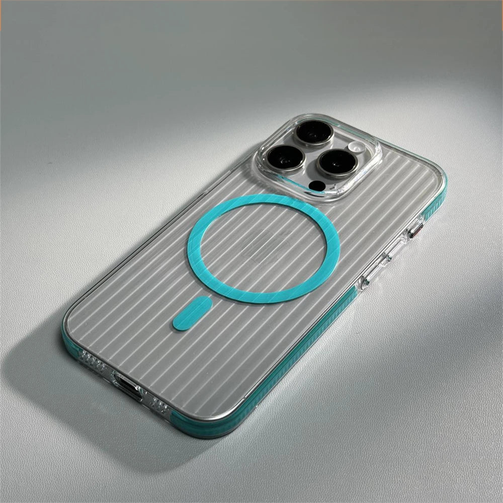 Corrugated Pattern HD Transparent Hard PC Case For iPhone