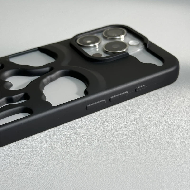 Creative Hollow Skull Cooling Case For iPhone