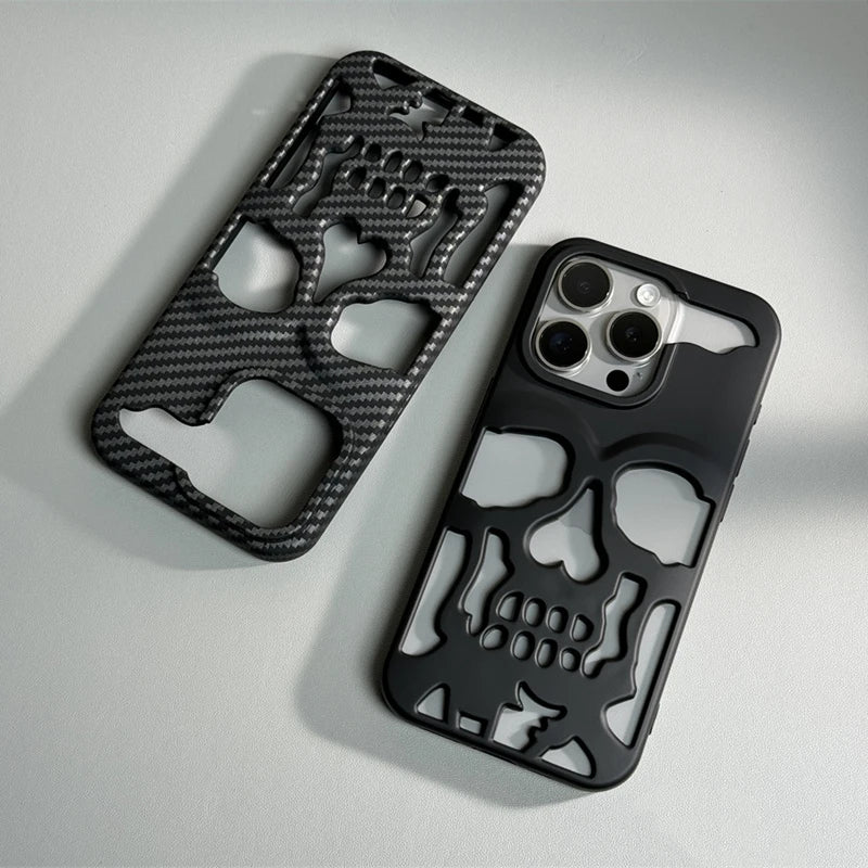 Creative Hollow Skull Cooling Case For iPhone – poomelo Creative Hollow Skull Cooling Case For iPhone – poomelo