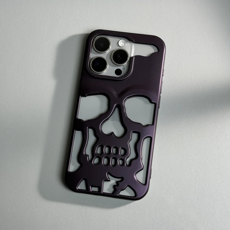 Creative Hollow Skull Cooling Case For iPhone