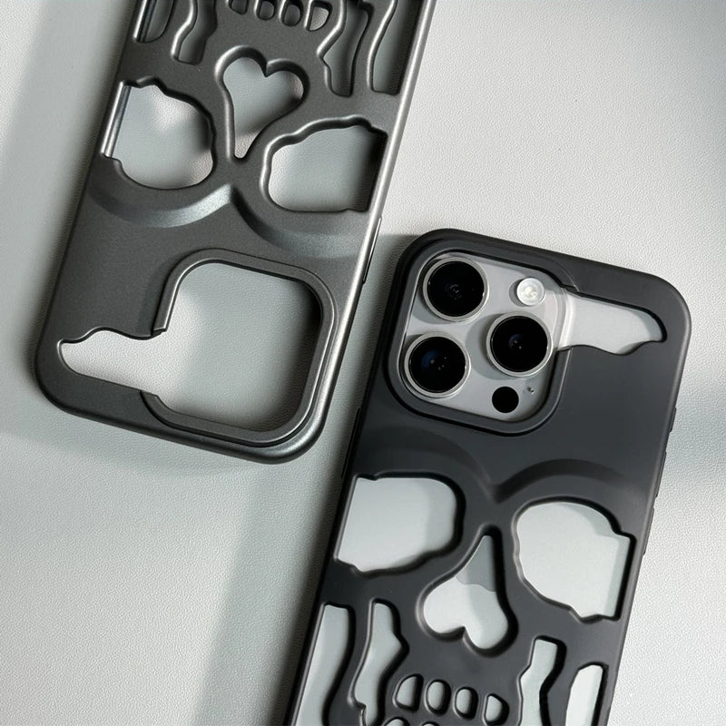 Creative Hollow Skull Cooling Case For iPhone