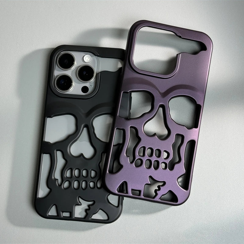 Creative Hollow Skull Cooling Case For iPhone