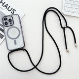 Magnetic Crossboby Lanyard Plating Case For iPhone