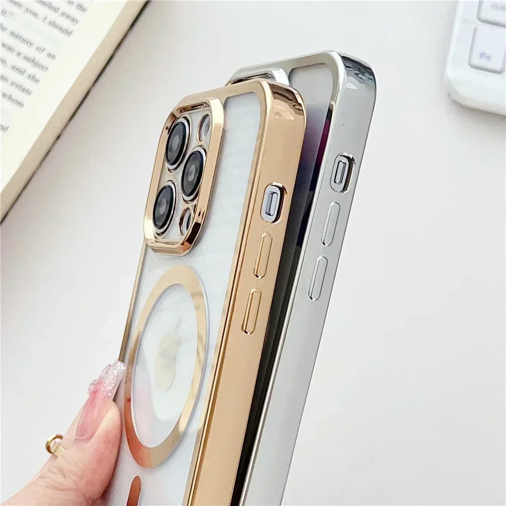 Magnetic Crossboby Lanyard Plating Case For iPhone