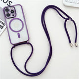 Magnetic Crossboby Lanyard Plating Case For iPhone