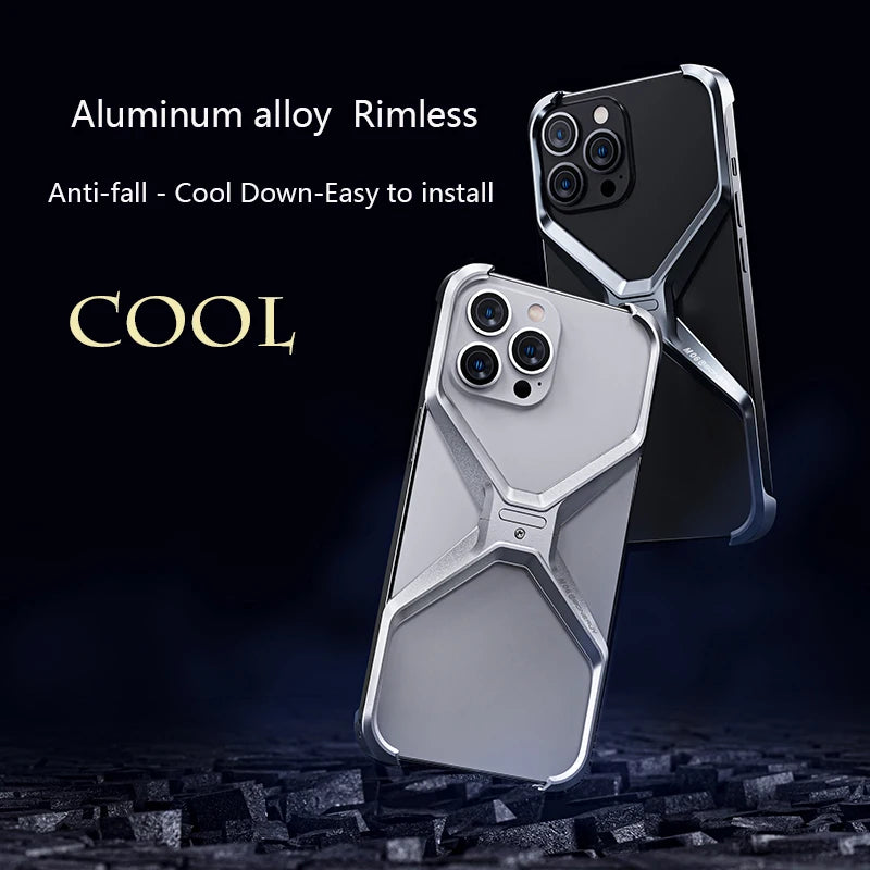 Detachable Aluminum Alloy Rimless Anti-fall Case For iPhone