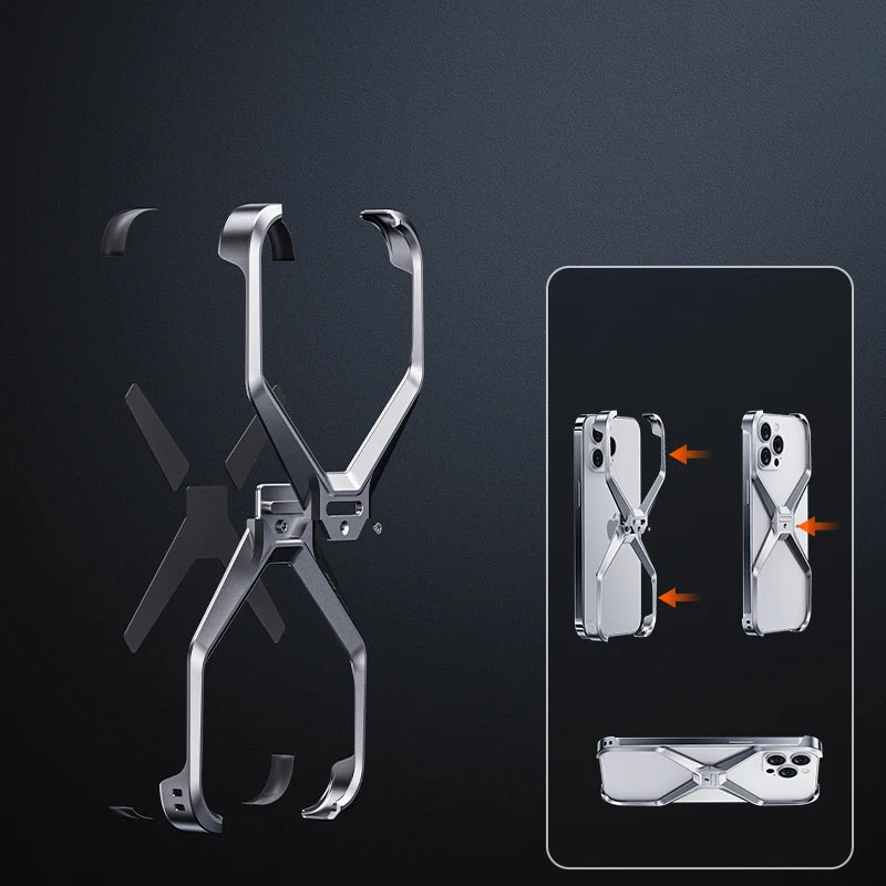 Detachable Aluminum Alloy Rimless Anti-fall Case For iPhone