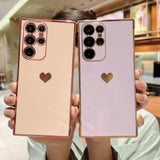 Electroplated Love Heart Phone Case For Samsung