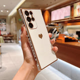 Electroplated Love Heart Phone Case For Samsung