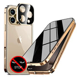 Double Glass Anti-Peep Privacy Magnetic Adsorption Case for iPhone