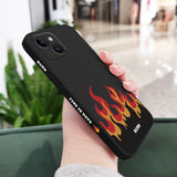 Liquid Silicone Fierce Fire Case For iPhone