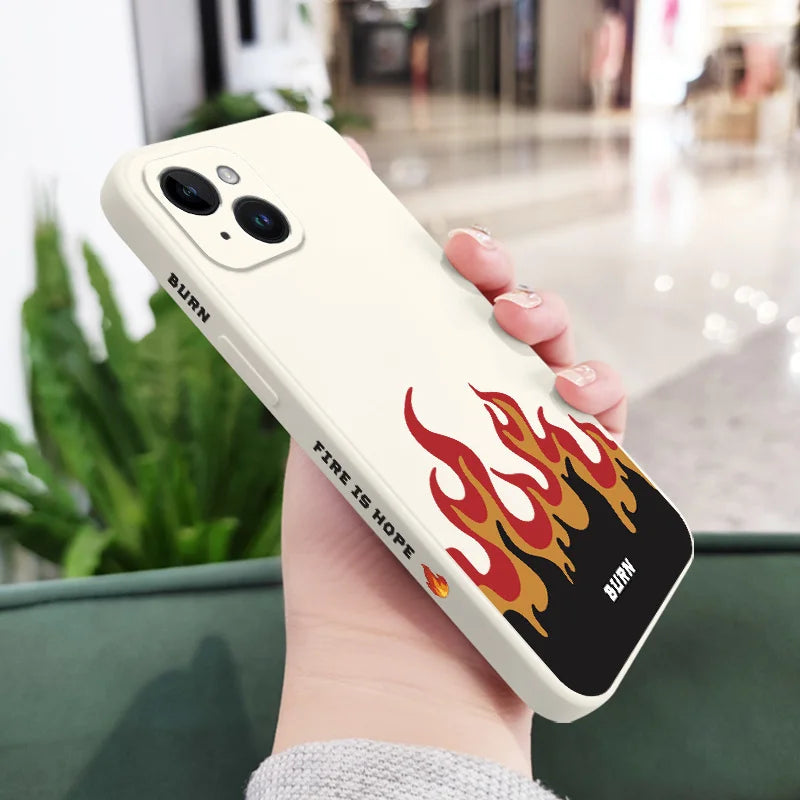 Liquid Silicone Fierce Fire Case For iPhone